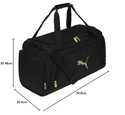 Puma Evercat Accelerator Bolsa de Lona | Negro/Oro, uno-talla, correa ajustable extraíble, bolsillo para zapatos