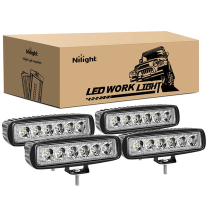 Nilight - Barra de luz LED (2 unidades, 18 W), 4PCS 18W LED LIGHT