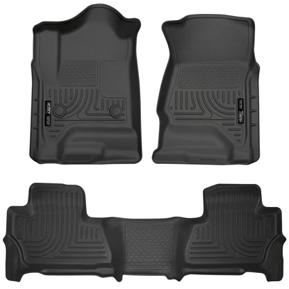 Husky Liners Weatherbeater Alfombrillas Goma Chevrolet Tahoe GMC Yukon 2015-2020 - Negro - - Weatherbeater Front & 2nd Seat Floor Mats
