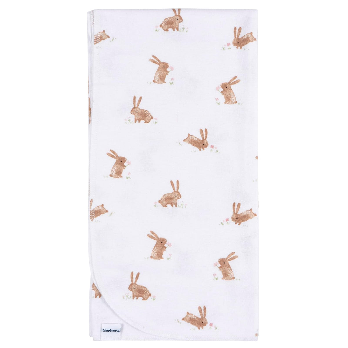 Gerber - Mantas Unisex para bebé, 100% Franela de algodón, 30 x 30 Pulgadas (Paquete de 4), diseño Floral Retro, Talla única