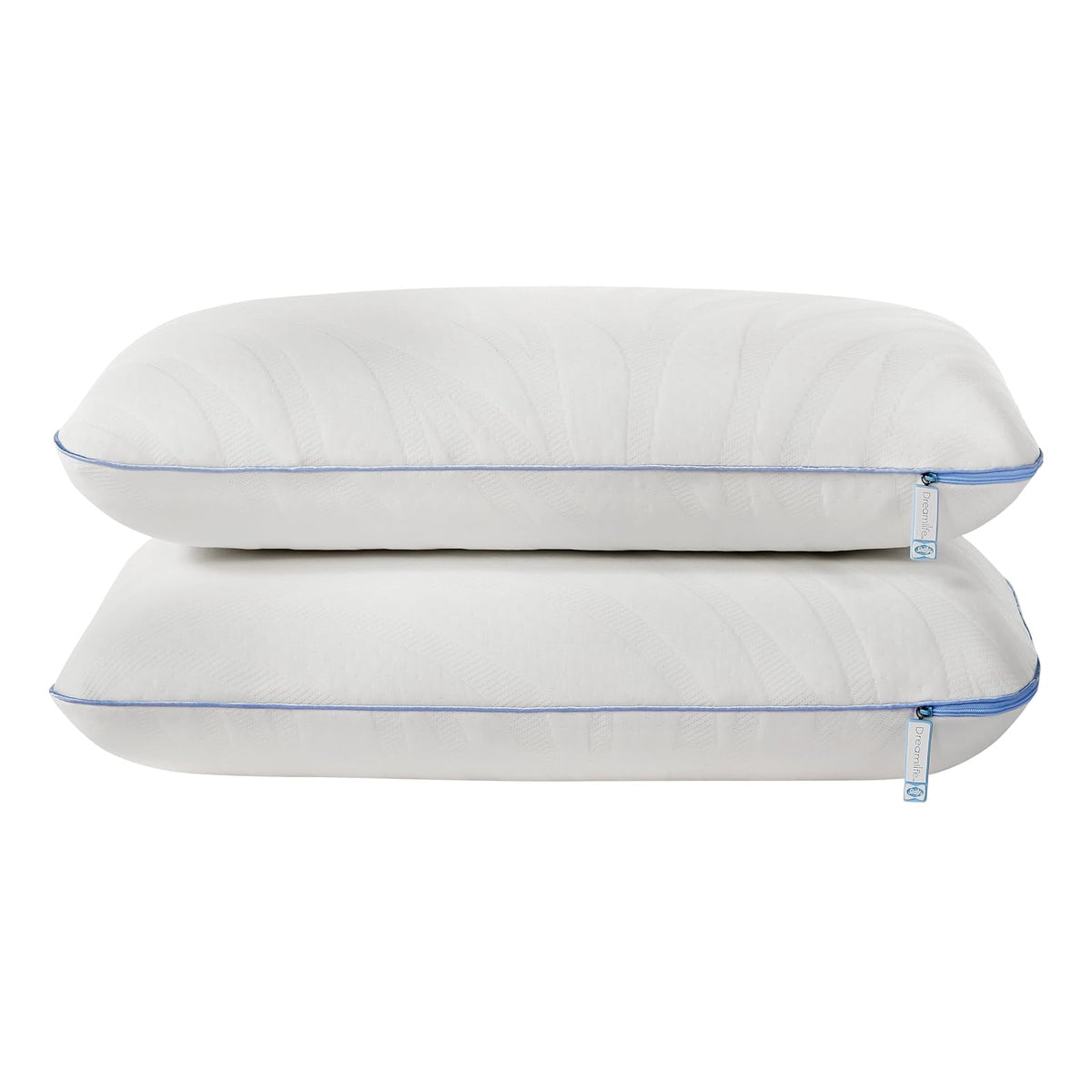 SEALY Dreamlife - Tecnología de protección de Superficie de enfriamiento de Espuma viscoelástica tamaño Queen, Funda extraíble Lavable a máquina, 1 año de garantía, 2 Unidades