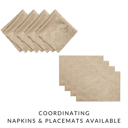 Elrene Home Fashions Caiden Elegance - Mantel de Tela Resistente al Agua, a Las Manchas y a Las Arrugas, Cuadrado de 52 x 52 Pulgadas, Color Gris Pardo