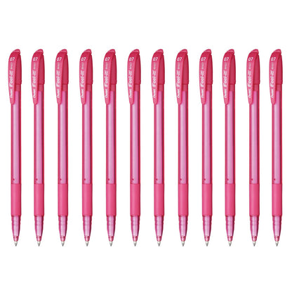 Pentel Feel-It Bolígrafo Cuerpo Ultra Delgado, Caja 12 Piezas - Rosa