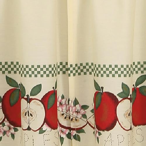 CHF & You Red Delicious Country Apples - Juego de Cortinas de Ventana de 3 Piezas, Color Marfil, 56 x 24 Pulgadas