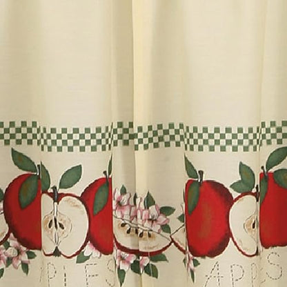 CHF & You Red Delicious Country Apples - Juego de Cortinas de Ventana de 3 Piezas, Color Marfil, 56 x 24 Pulgadas
