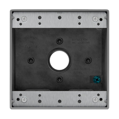 ENERLITES Caja de Enchufe Resistente a la Intemperie EN2575 | Gris, 5 salidas roscadas de 0.75 pulgadas, 2 bandas, metal fundido a presión - 0.75 Inch - 5 agujeros