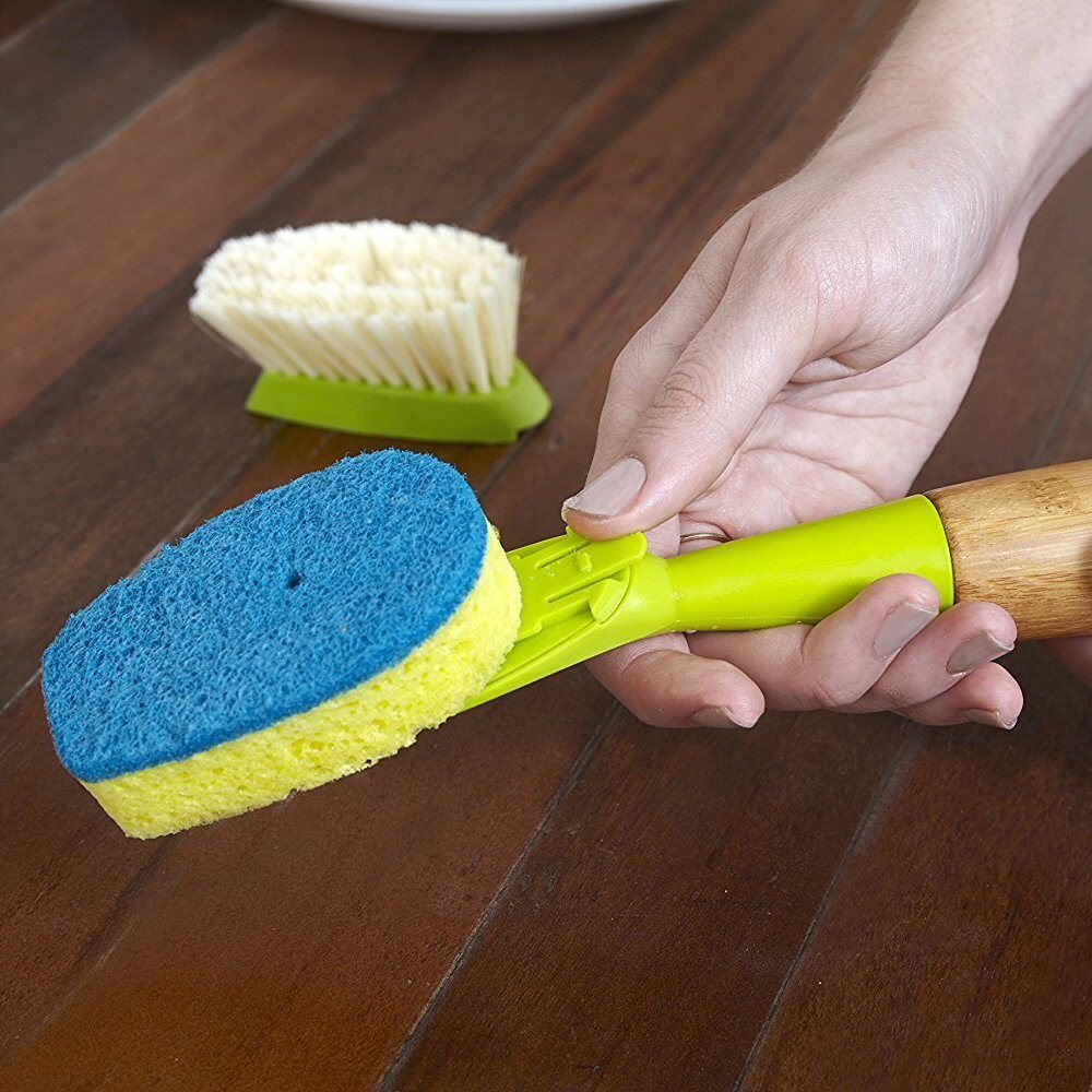 Full Circle Suds Up Cepillo de Platos y dispensador de jabón, Plumilla, Dish Brush, Brush Refills, 1