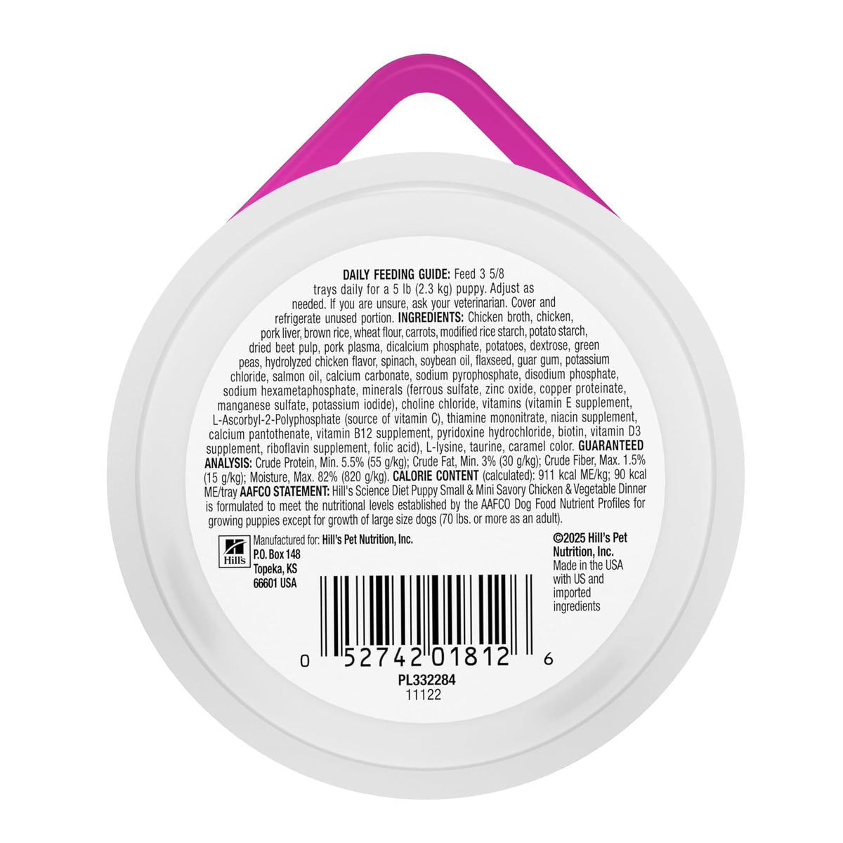 Hill's Science Diet Alimento Húmedo para Cachorro Sabor Pollo 12 Pack 99G | Alimento húmedo Hill's para perro, pollo real, razas pequeñas, crecimiento sano, desarrollo cerebral con DHA