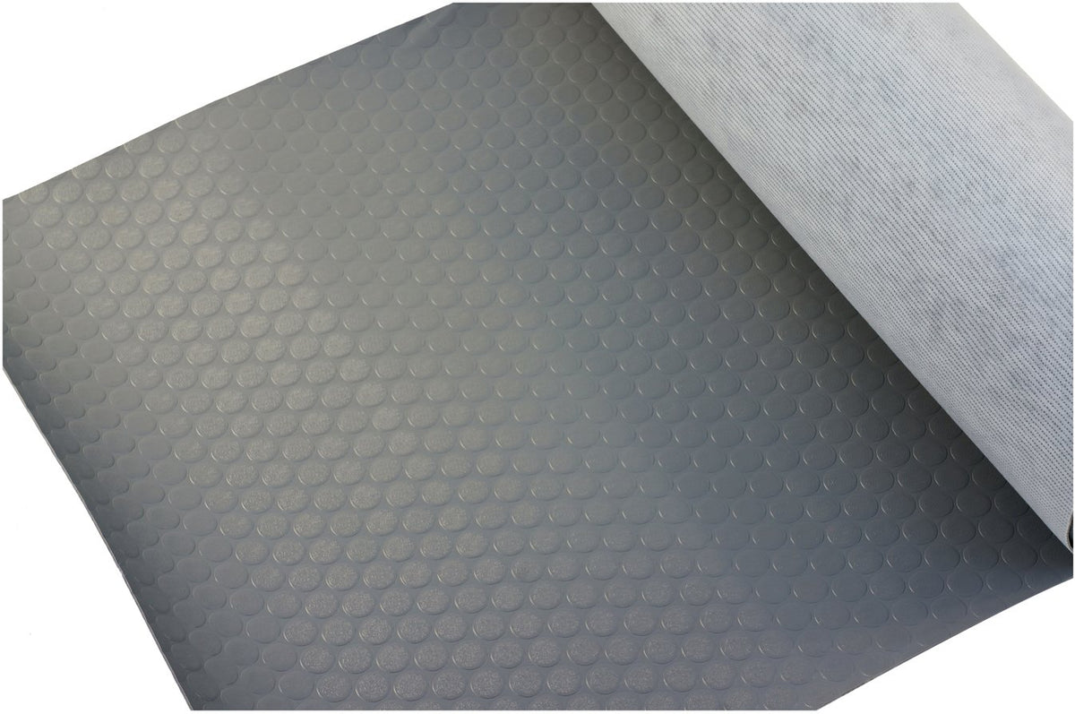 Tapete Antiderrapante Tipo Piso presentación en Rollo – para Pasillo PVC Tachón – 0.60m Ancho x 10m Largo x 2mm Espesor – Tapete de Círculos Ideal para Evitar Resbalones y Proteger el Piso.
