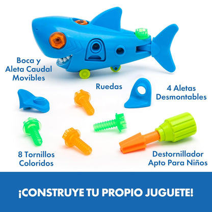 Educational Insights Design & Drill® Shark - Juguetes Educativos para Niños 3+ años, Juguetes Stem, Juguetes de Tiburon