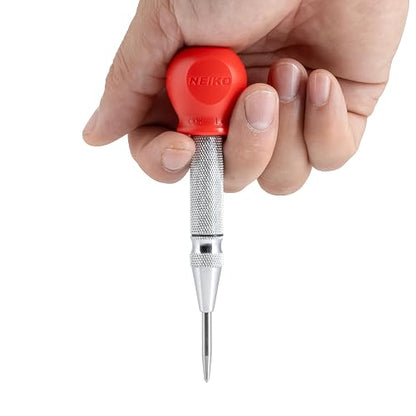 NEIKO 02638A Perforadora central automática de 5 pulgadas para metal, herramienta de perforación central con resorte de impacto ajustable, punzón de resorte, punzón central cargado por resorte, punzón central automático