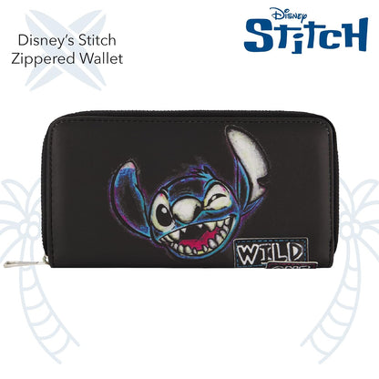 Disney Concept One Lilo and Stitch portafolios con cierre, cierre alrededor de la portafolios, color negro