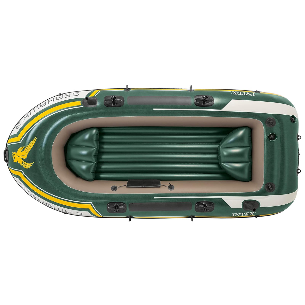 Serie Inflable INTEX Seahawk para Botes: Incluye remos de Lujo y Bomba de Alto Rendimiento, PVC superfuerte, Soportes para caña de Pescar, cerraduras de remos soldadas, asa de Agarre Resistente