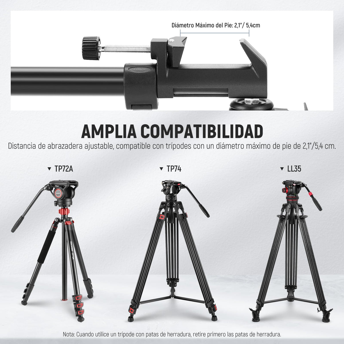 Neewer Fotografía Professional Heavy Duty Trípode Dolly con Ruedas de Goma y Patas Ajustables para Cámaras DSLR Iluminación de Video Fotográfico