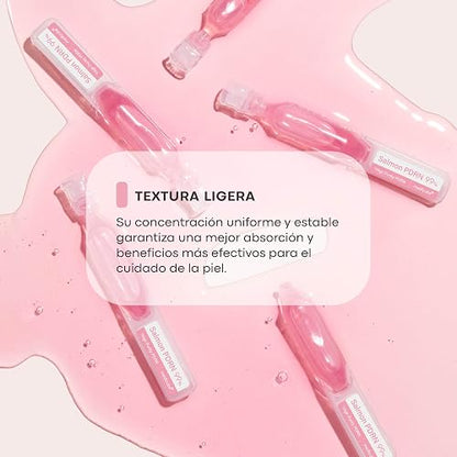 MEDICUBE PDRN Pink One Day Serum, 10 Ampolletas Faciales Monodosis con PDRN de Salmón, Colágeno, Glutatión y Elastina, Hidratación y Luminosidad, 1.5 ml c/u