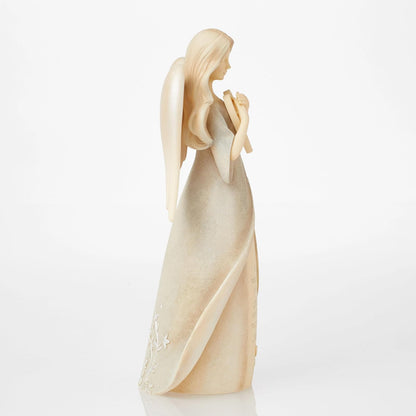 Enesco Foundations Collection Heart Hold You in Heaven - Figura de ángel de Duelo de Resina Pintada a Mano para coleccionar, Cifras Decorativas de ángeles para decoración del hogar, Estatua