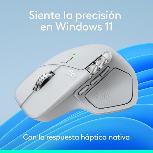 Logitech MX Master 4 Mouse Inalámbrico de Alto Desempeño, Recargable, Scrolling Ultra-rápido, 8K dpi, Seguimiento sobre Cristal, Clics Discretos, USB-C, Bluetooth, Windows, MacOS, Chrome, Blanco
