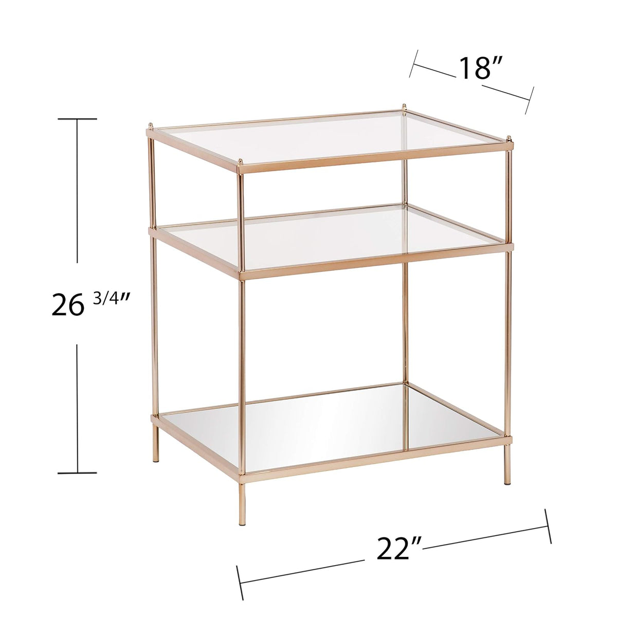 SEI Knox Side Table, Metallic Gold