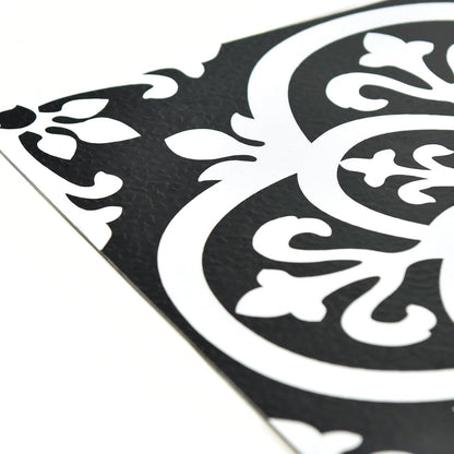 FloorPops FP2475 - Azulejos góticos para despegar y pegar, color negro