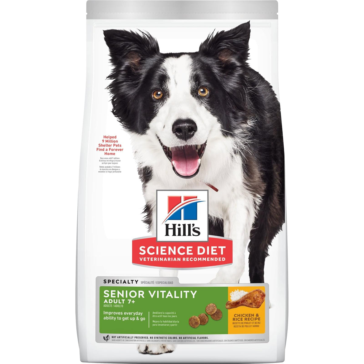 Hill's Science Diet Croquetas para Perro Senior 7+ Sabor Pollo 5.7Kg | Croquetas Hill's para perro, pollo real, vitalidad senior, salud de órganos vitales, energía diaria