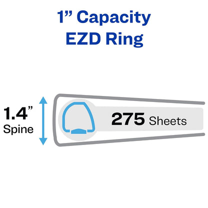 Avery 79809 Cartapacio fuerte con aro One Touch EZD de 2.5 cm (1"), azul marino