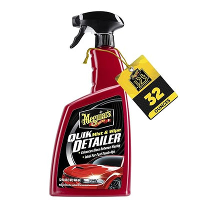 Meguiar's A3332 Detallador de Aerosol - 1 x 32 oz. | Niebla y toallita, contaminantes claros, aumentan el brillo, mantiene la pintura y la cera como nuevas