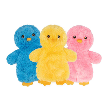 Best Pet Supplies Juguete de Piel Sin Relleno 2 en 1 para Perro - Pollo arrugado (amarillo, rosa, azul) - Large