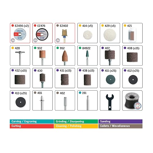 Dremel 710-08 Kit de accesorios de todo propósito para herramienta giratoria, 160 piezas, 710-08, Set de accesorios, 1