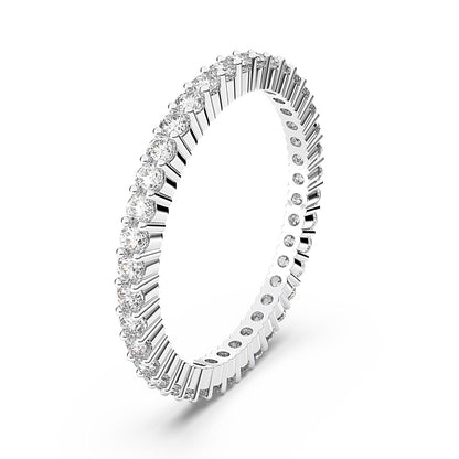 Swarovski Anillo Vittore, Talla redonda, Blanco, Tono plateado