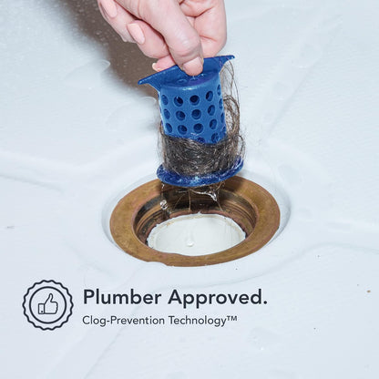 ShowerShroom Protector de desagüe de pie para la Ducha, Protector de Drenaje para caída de Cabello/cedazo, 5 cm, Azul, 1