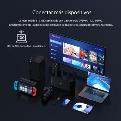 Tenda Router RE6L Pro WiFi 7 BE5100, Velocidad hasta 5011 Mbps, Dual-Band, 1 Puerto 2.5G + 3 Puertos 1G, 5 Antenas, NFC, Control Parental, VPN, Compatible con Proveedores de Internet