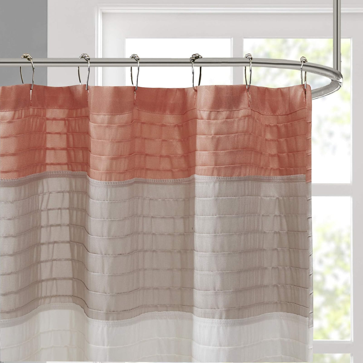 Madison Park MP70-2319 Shower Curtain, Coral