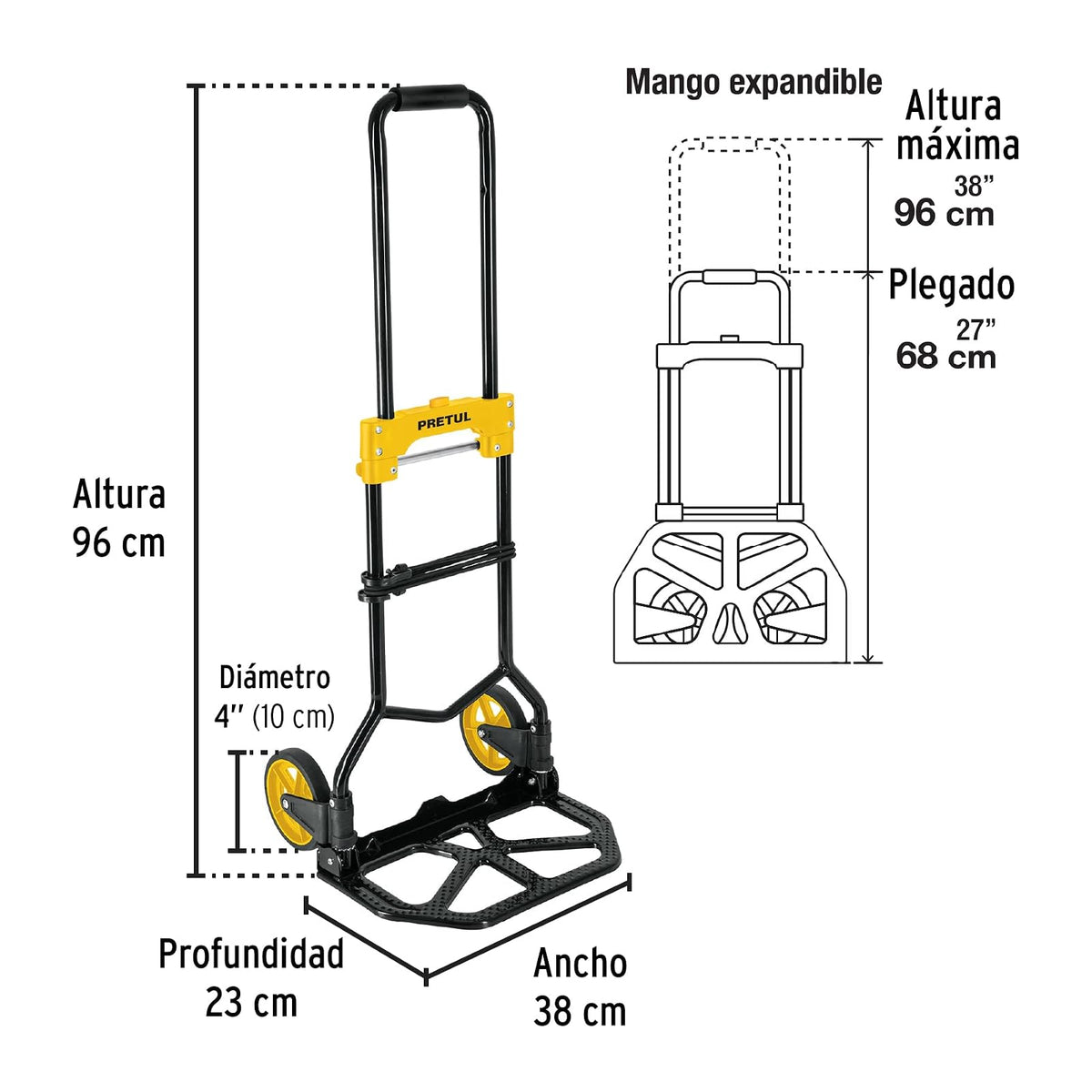 Pretul DIA-60P, Diablo de Carga Plegable Capacidad de 60 kg