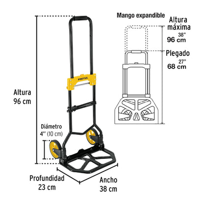 Pretul DIA-60P, Diablo de Carga Plegable Capacidad de 60 kg
