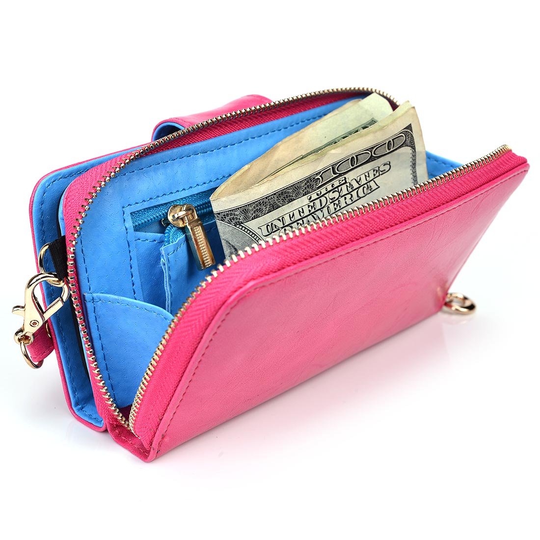 Kroo Magnetic Clutch Wallet for Samsung Galaxy S5 - Frustration-Free Packaging - Magenta