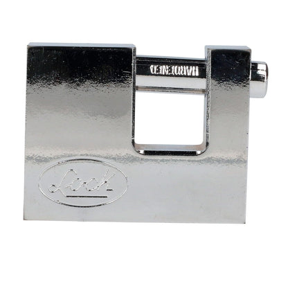 Lock L22C70ECSB Candado de acero para cortina metálica 70 mm, cromo satinado, llave estándar