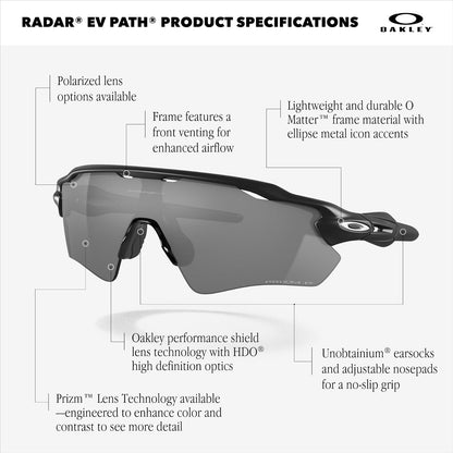 Oakley Oo9208 Radar Ev Path - anteojos de sol rectangulares para hombre