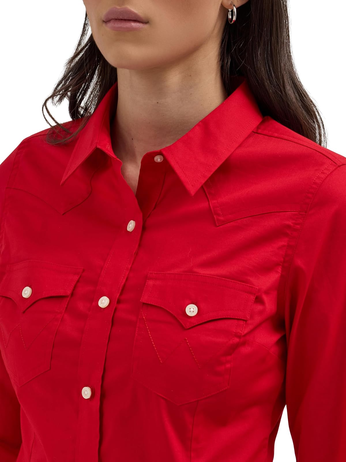 Wrangler Camisa Western Women's Retro Button-Down de Algodón para Mujer