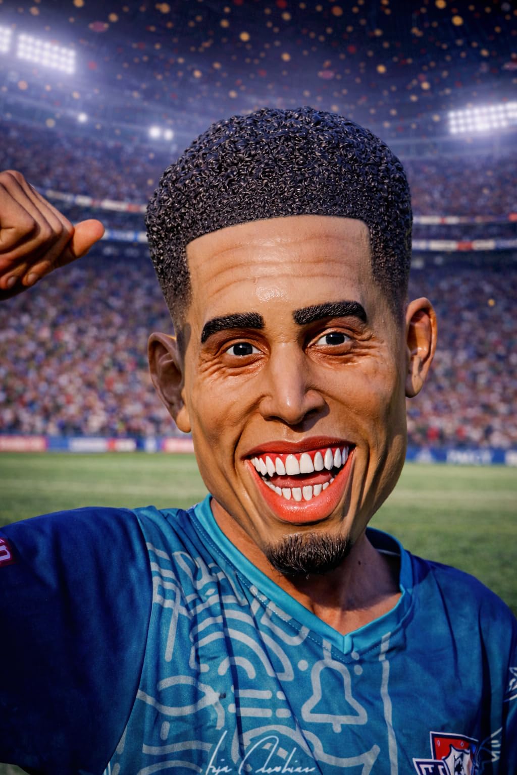 REV Máscara De Futbolista Estrella Britanica Belling', Disfraz Jude Jugador Profesional Ideal Para Partidos De Futbol, Eventos Deportivos, Porras, Halloween Y Fiestas