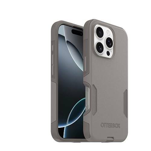 OtterBox - Funda para iPhone 16 Pro Commuter Series - Gris Comfort | Funda delgada y protectora para iPhone, de doble capa, que absorbe los impactos, las mejores fundas MagSafe para iPhone para