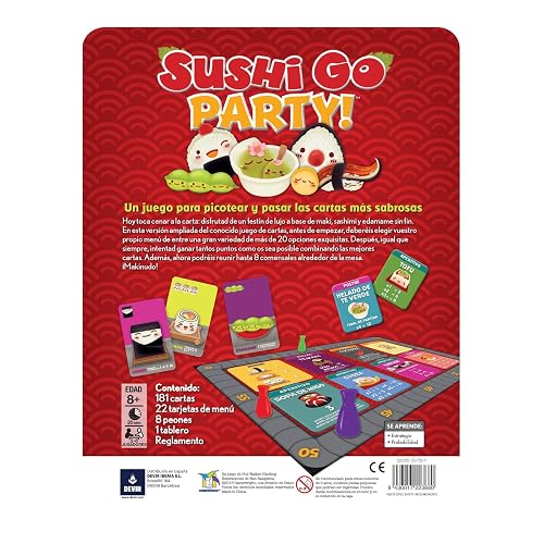 Sushi Go Party! en Español, Juego de Mesa, Devir