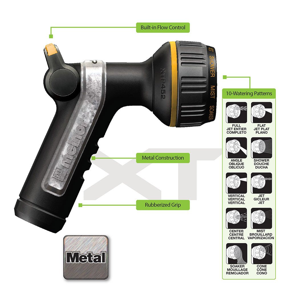 Melnor 65179AMZ Boquilla de control de pulgar de metal pesado con juego de conexión rápida