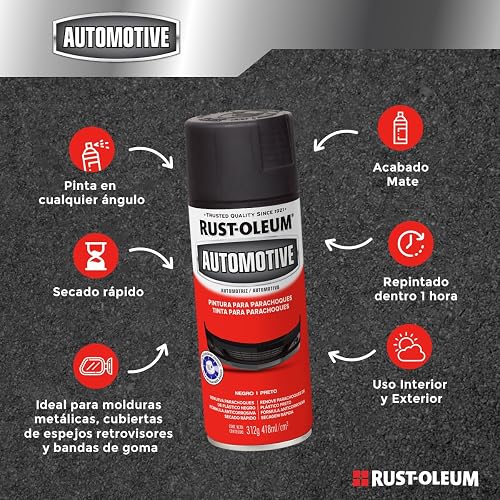 RPM Esmalte en Aerosol para Parachoques Automotriz Negro Mate 313551, 312 g