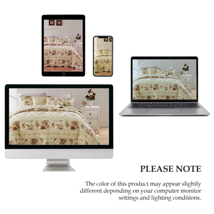 Greenland Home Antique Rose 100% algodón Manta Decorativa Reversible, Tamaño 152 x 127 cm, Maril (Ecru)