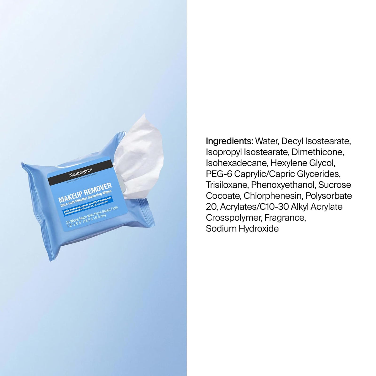 Makeup Remover Cleansing Towelette Singles Individually Wrapped, 20 Pre-moistened Towelettes