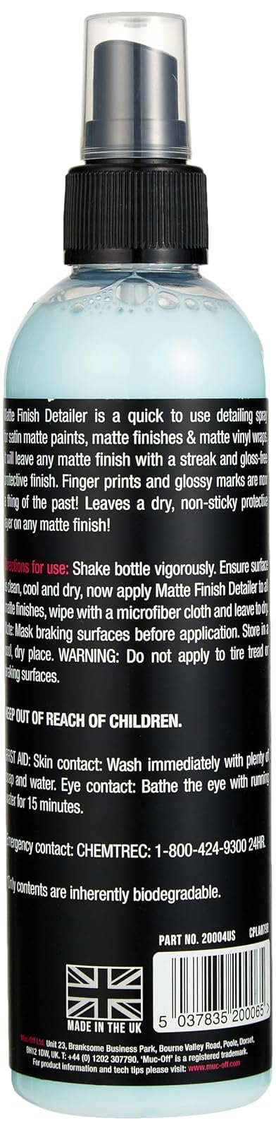 Muc-Off Detallador para Acabado Mate 250 ml, Protector en Espray para y Motocicletas