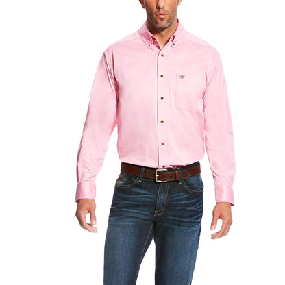 Ariat Camisa de Sarga de Algodón para Hombre, Manga Larga - CH - Prism Pink
