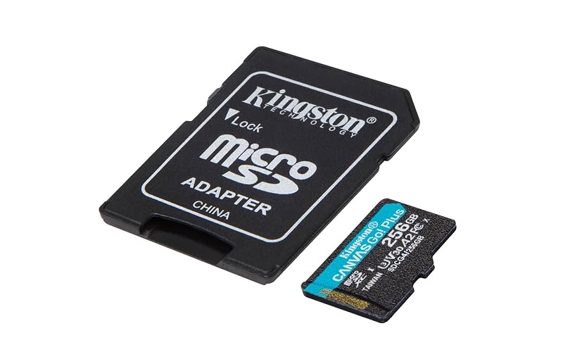 Kingston Tarjeta De Memoria MicroSD, Canvas Go Plus Gen4, Capacidad: 256GB, 4K, Clase 10, UHS-I, U3, V30, A2 Lectura: 200MB/s y Escritura: 160MB/s, SKU: SDCG4/256GB