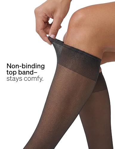 No Nonsense 100% Nylon Knee High Pantyhose 10-pack Brown Transparent Adult Female Classic Formal Tube Socks
