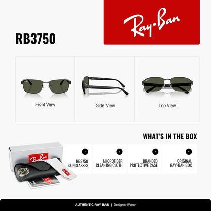 Ray-Ban 0RB3750 Gafas De Sol Unisex, Core-Square, Negro
